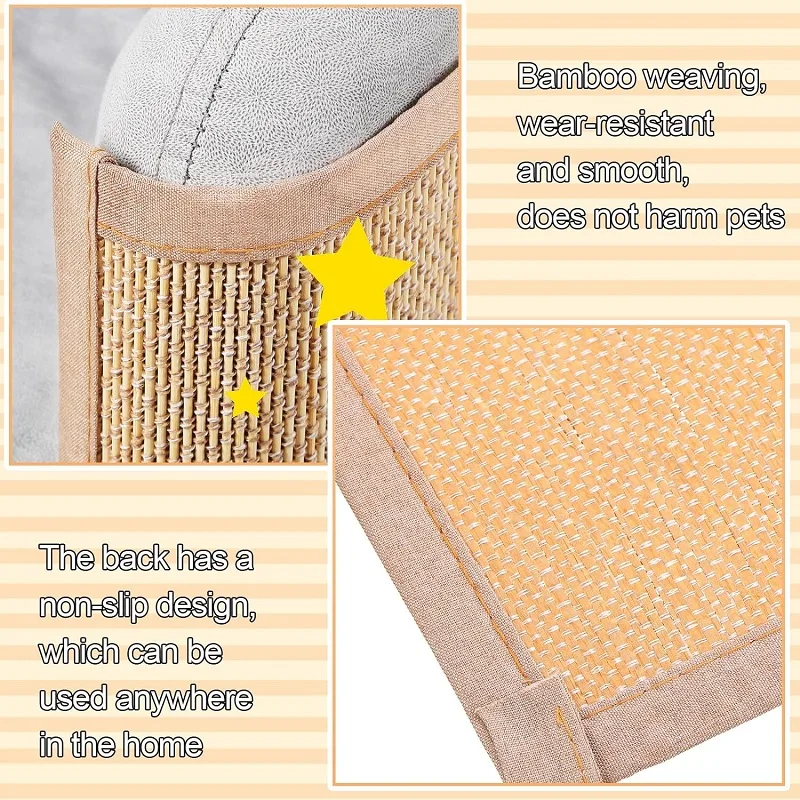 Katze Kratzmatte Wand Sofa Schutz Katze Kratzbrett Pad Starke Bambus Katzenpfoten Massage Spielzeug Stuhl Sofa Möbel Schutz – Detail 6