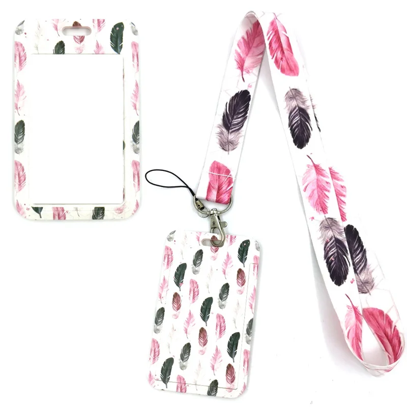 Leaves Creative Lanyard Card Holder Student Hanging Neck Phone Lanyard Badge Subway Access Card Holder Accessories women Gifts