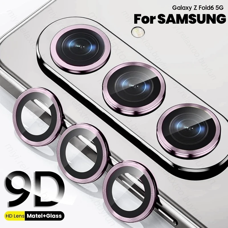 Tapa de lente de anillo de Metal de vidrio 9D Tremp para Samsung Galaxy Z Fold6 5G cubierta protectora de cámara trasera SamsungZFold6 Samsungs Fold 6 2024