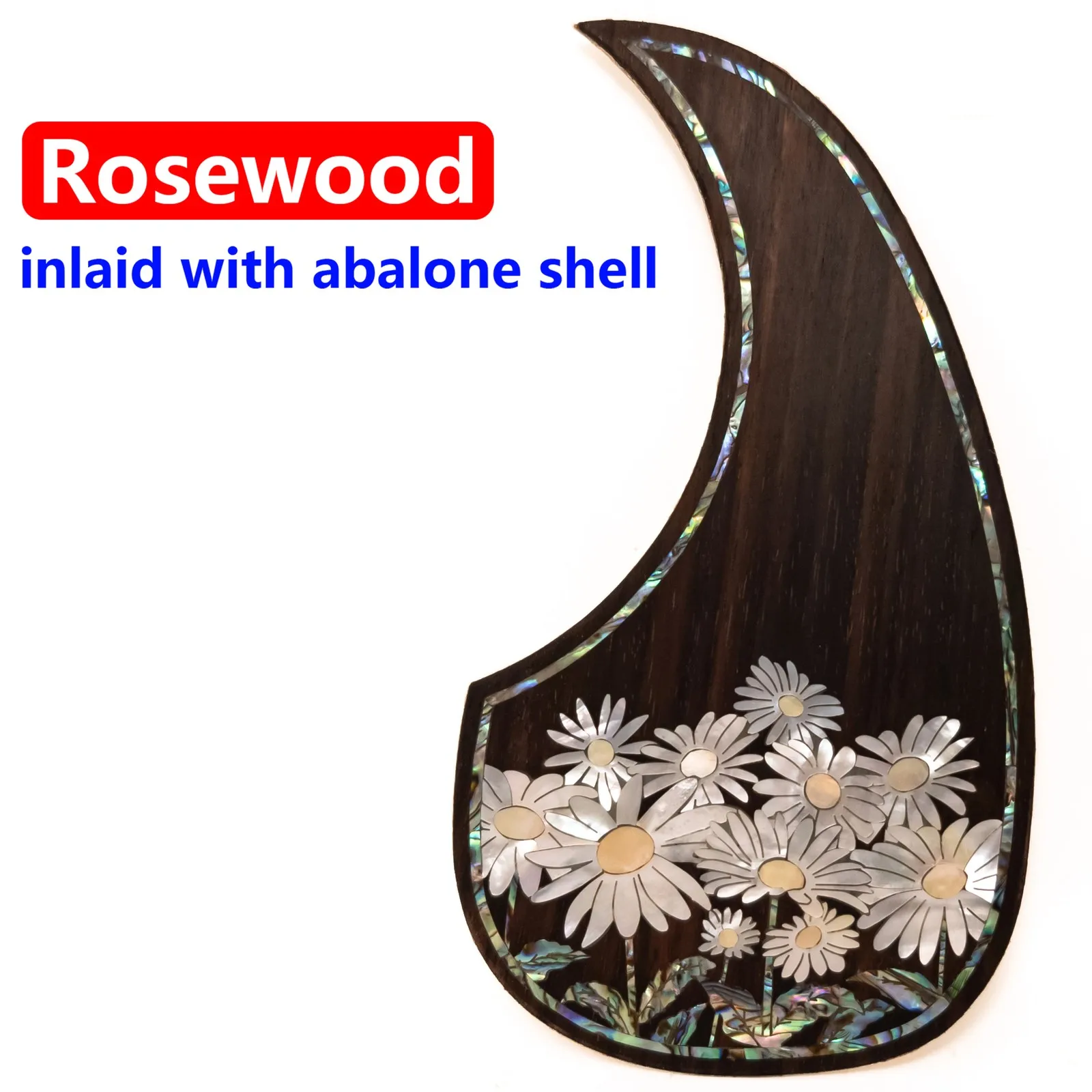 

Накладка для акустической гитары из палисандра, инкрустация в виде ракушки из морского ушка, пластина для царапин для гитары D45 40-41 дюймов, толщина 2 мм