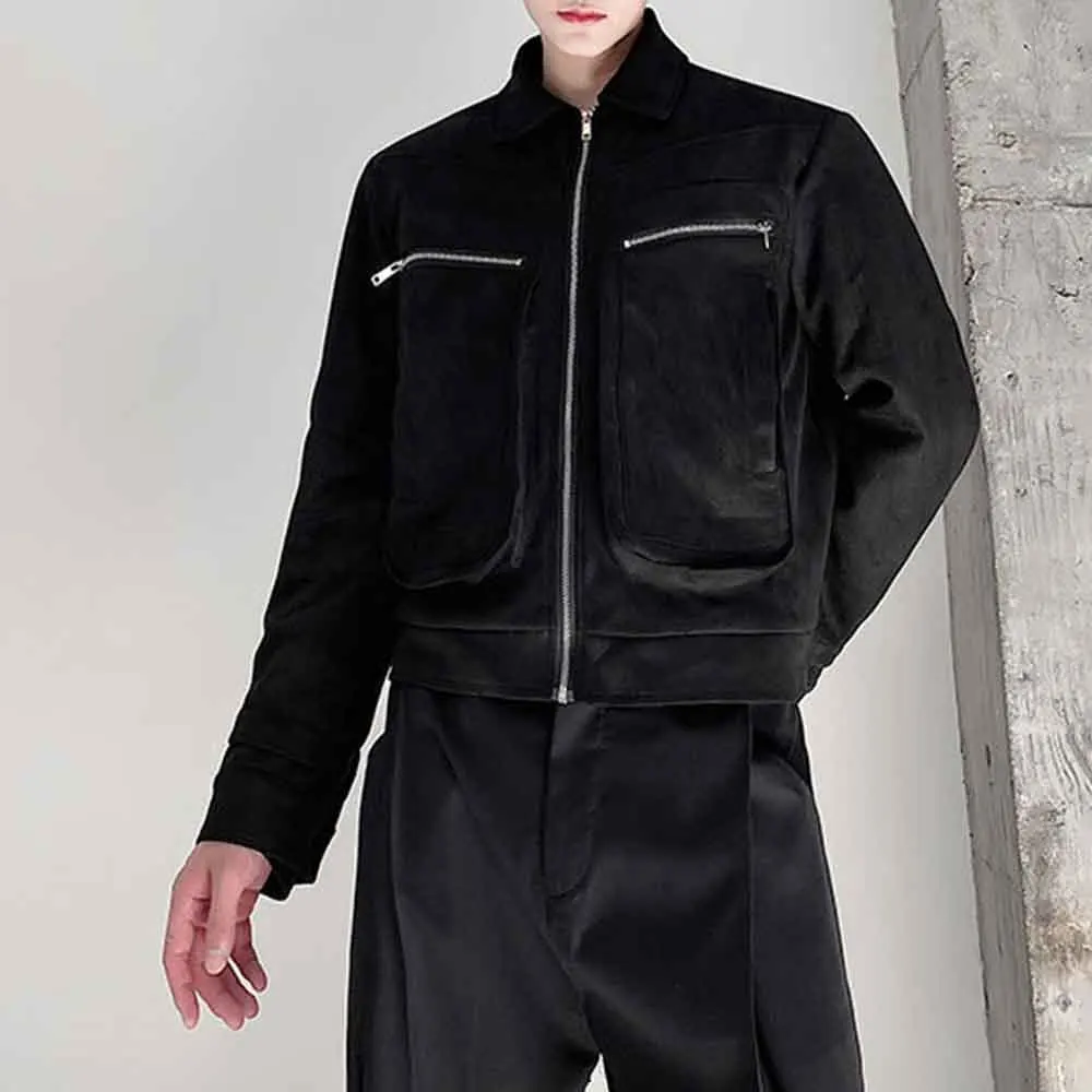 

Мужская однотонная куртка с длинными рукавами в американском стиле ретро, модный тренд High Street, повседневные свободные нишевые осенние новые мужские топы 2025