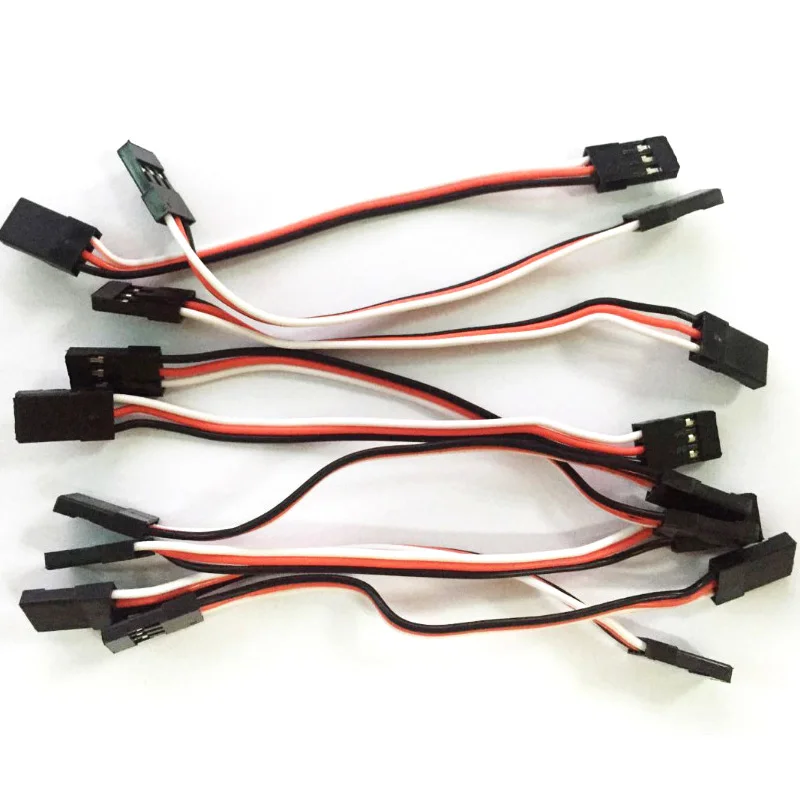 100pcs/lot 10CM 15CM 20CM 30CM Male to Male JR Plug Servo Extension Lead Wire Cable 100mm for RC Plane Quadcopter