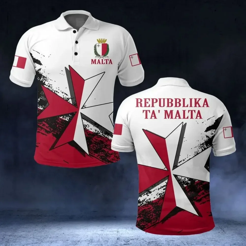 

Malta Flag Badge 3D printed Polo shirt Casual street wear Men's fashion jersey plus size sportswear