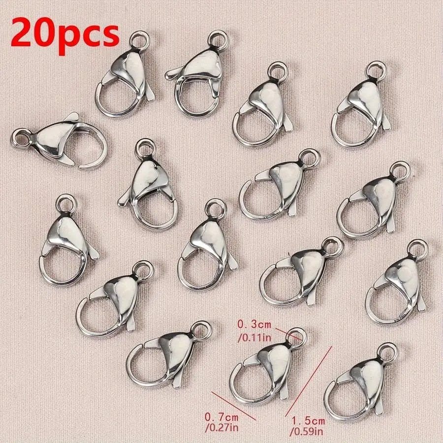 1/5/10/20/50/100pcs MINGXUAN Stainless Steel Lobster Clasps, Secure Claw Connectors for Necklace Chain Bracelets, DIY Jewelry Ma