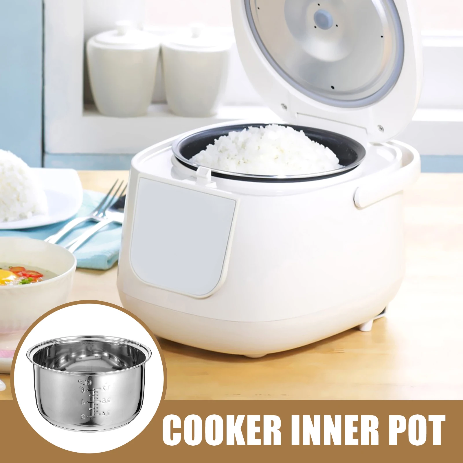 

Внутренняя чаша для рисоварки из нержавеющей стали, 3 л, с антипригарным покрытием, для электрической рисоварки, внутренний контейнер для приготовления пищи