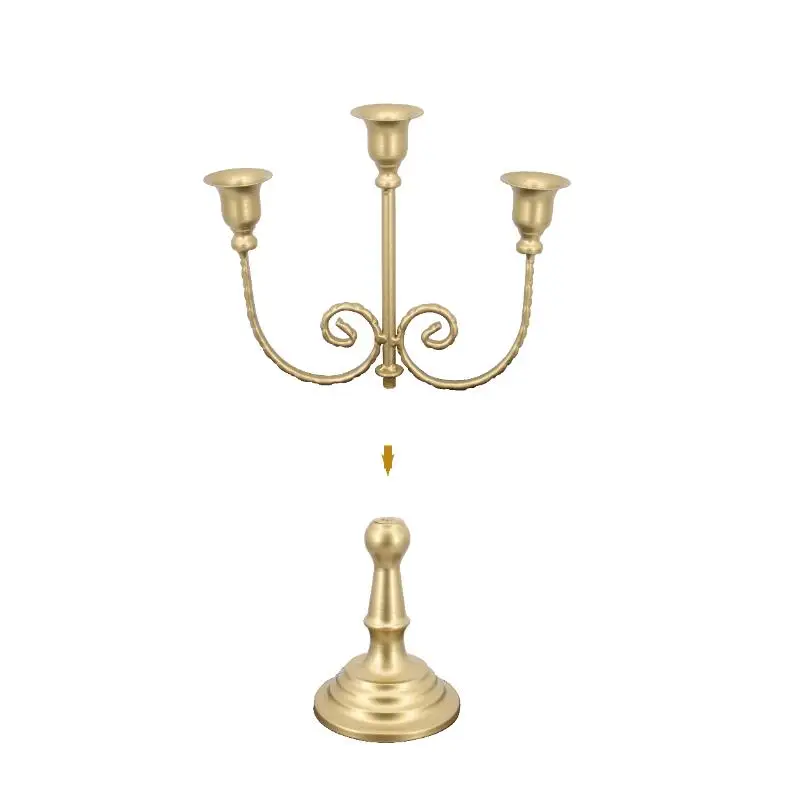 European style golden candlestick wedding Valentine\'s Day table props Christmas decoration candle cup iron candle holder