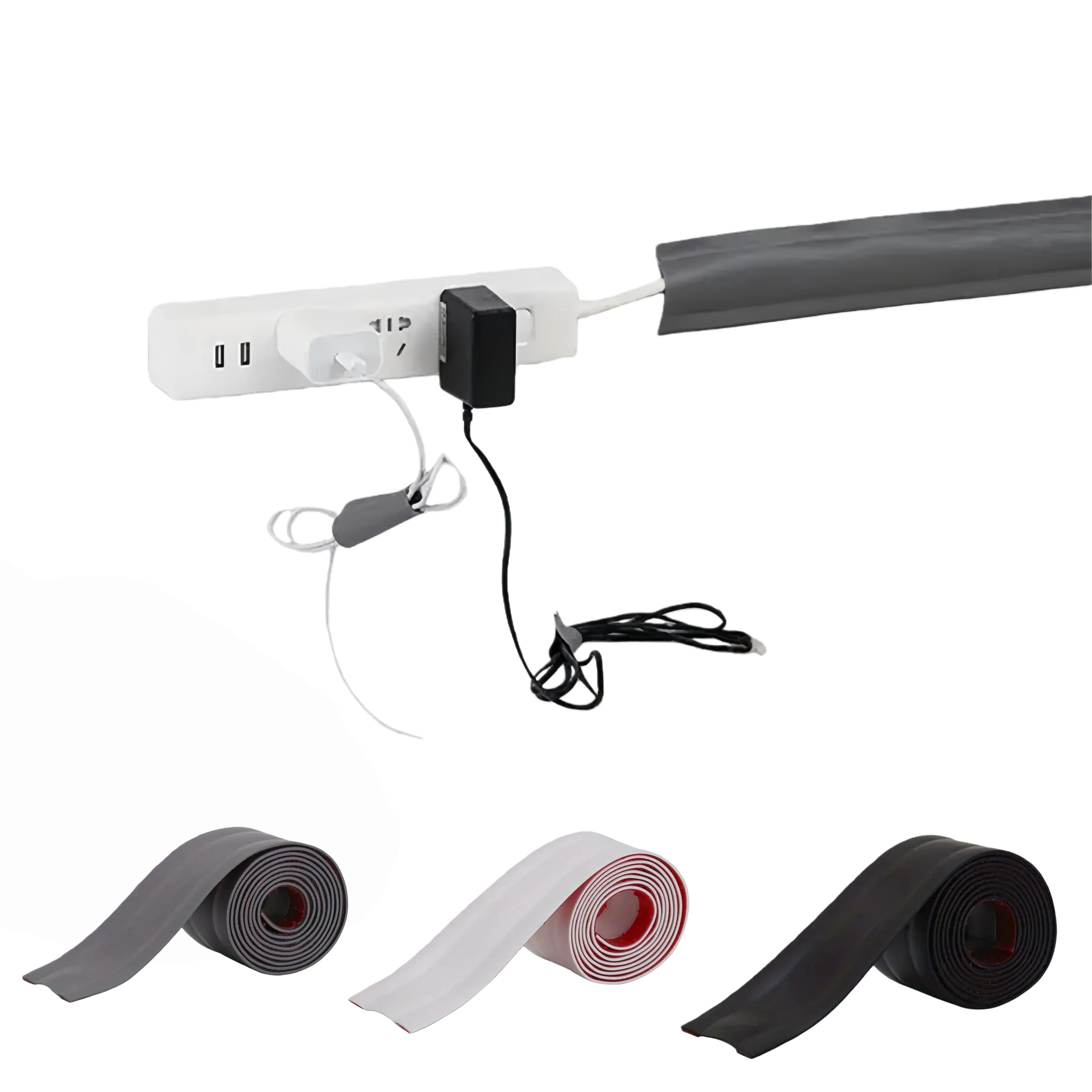 

1pc 1mX5.5cm Cover Protector PVC Self-Adhesive Wire Protection Strip Wear Resistant Prevent Trip Wall and Floor Wire Organizer