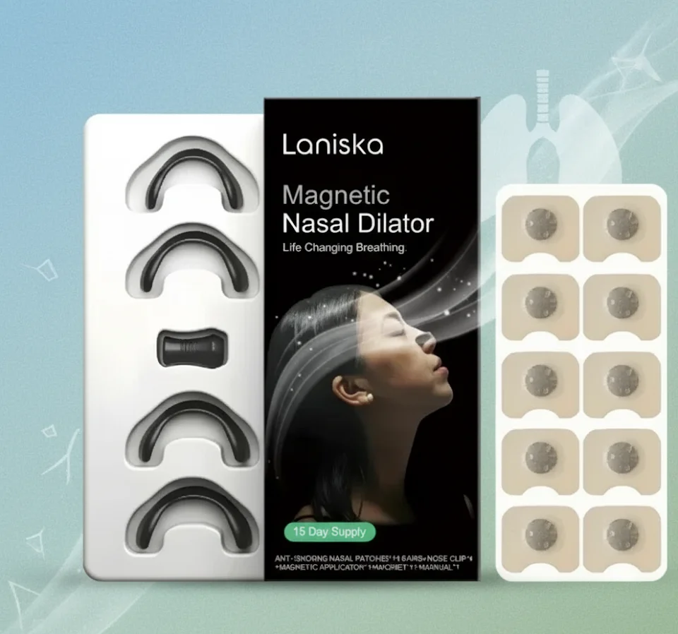 

Magnetic Nasal Dilator Kit | Instant Stuffy Nose Relief & Snoring Solution for Better Sleep & Oxygen Boost