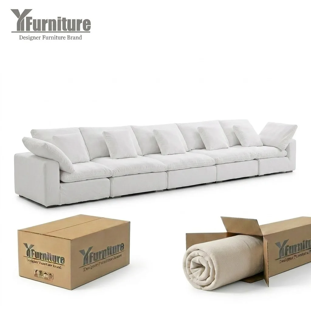 Wholesale Compressed Cloud Sofa Modular Design Modern Sponge Filled Pet Friendly Kid Villa Apartment Home Furniture