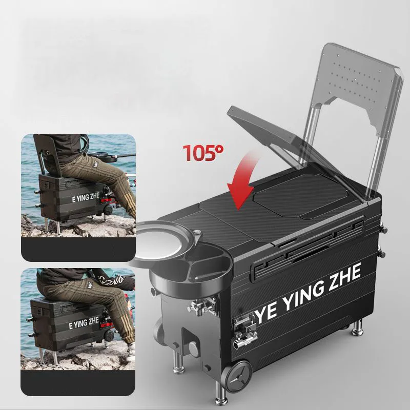 32L Fishing Cooler Box 2023 Heeled Fishing Ice Box Multi-function Fishing Box Portable