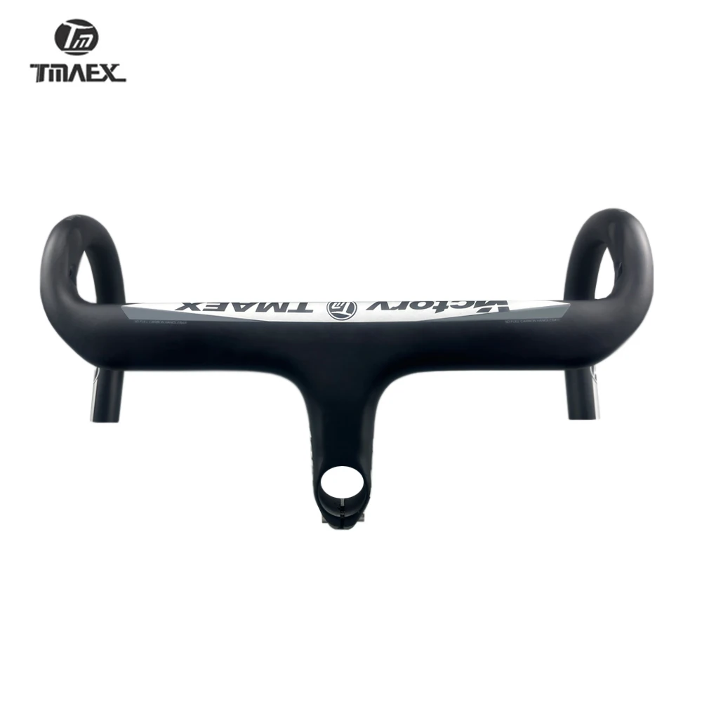 TMAEX The New Full Carbon Handlerbar light Bike Carbon Fiber Green/Silver Matte Bicycle Carbon Handlebars Cycling Handlebar