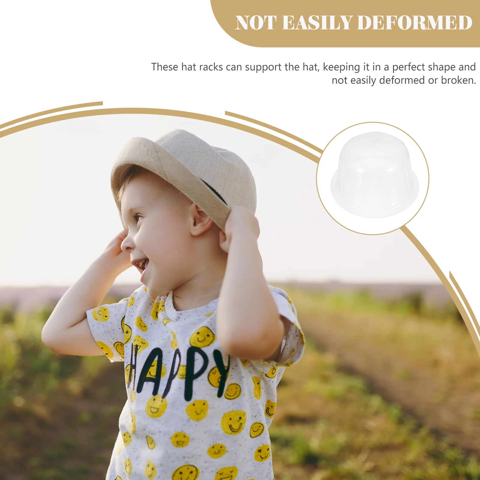 

8 pcs Round Hat Holders PVC Plastic Material Lightweight Compact Size Kids Caps Stand Display Storage Rack