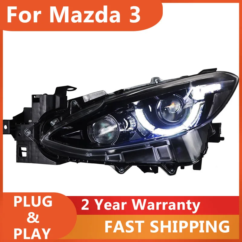 

KOWELL автомобильный Стайлинг для фар Mazda 3 2014 2015 2016 Axela, головной фонарь DRL, указатель поворота, ближний свет, линза проектора