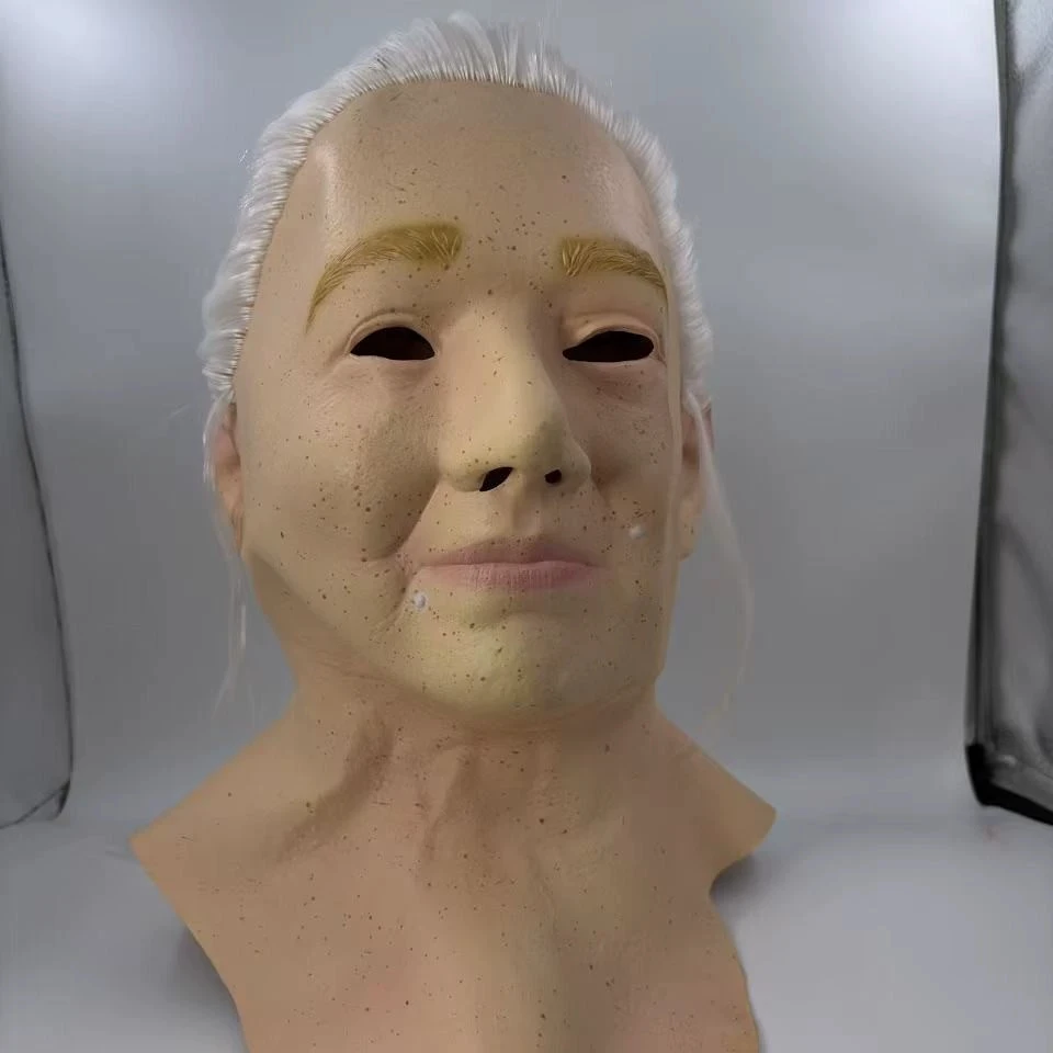 Halloween-Masken für Ältere Frauen und Männer, Falten-Vollkopfmaske, Opa/Oma Gesichtsmaske, Teufel-Neuheiten-Zubehör, Party-Cosplay-Requisiten – Detail 9