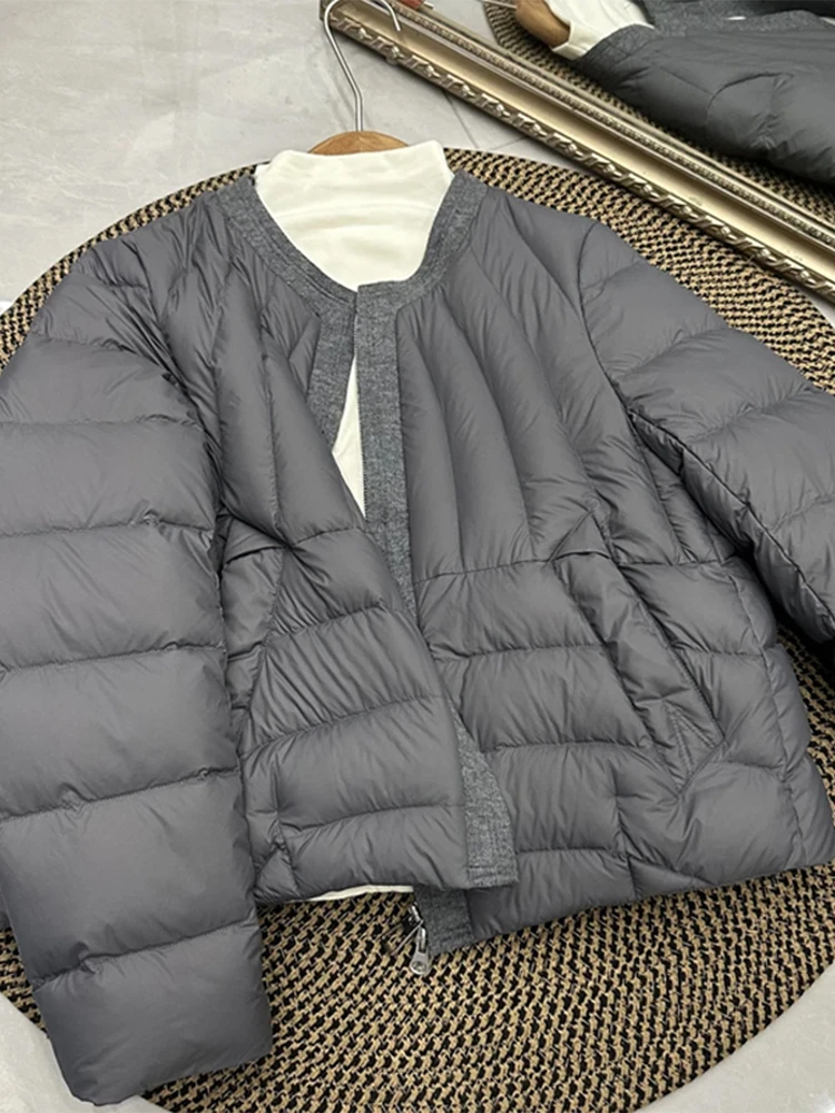 

Premium Short Puffer Jacket Women's Winter Thick Warm Bread Style Coat Korean Loose Fit Zipper Closure Color Cotton