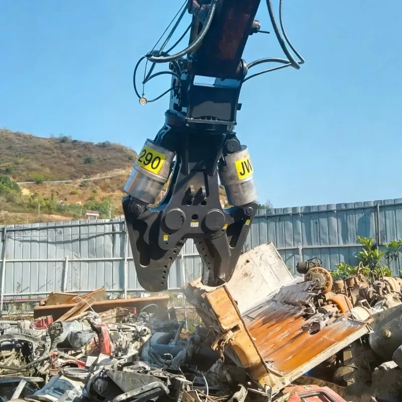 Double Cylinder Hydraulic Shear Excavator 15-25Ton Compatible Steel Beam Cutting Bridge Demolition Scrap Processing Customized