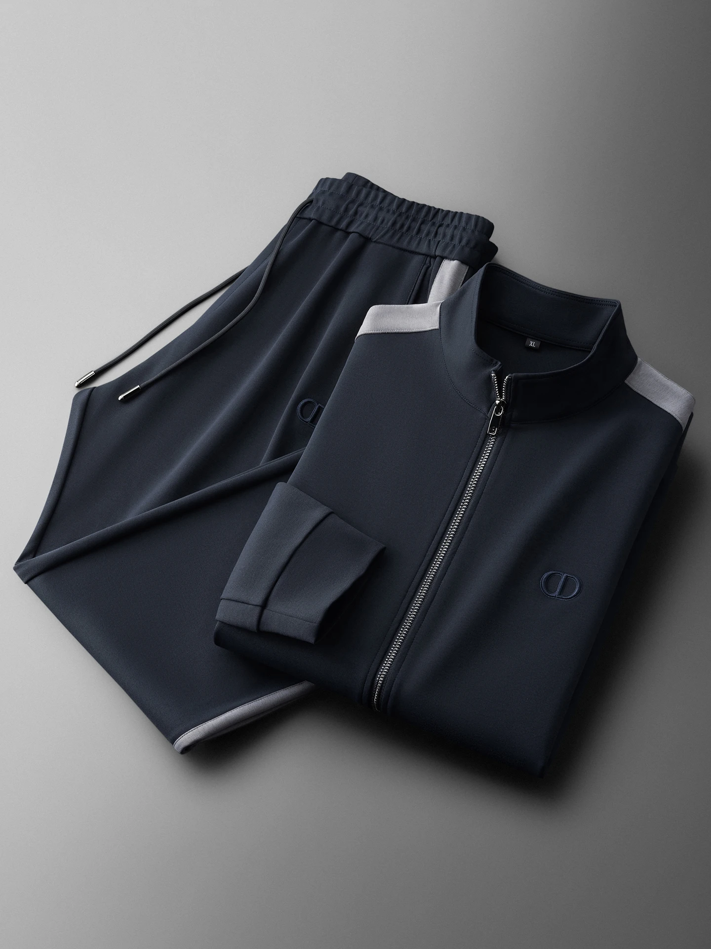 

Весенний высококачественный мужской спортивный костюм с эластичным кардиганом-худи на молнии и воротником-стойкой, в стиле колор-блок, для активного отдыха