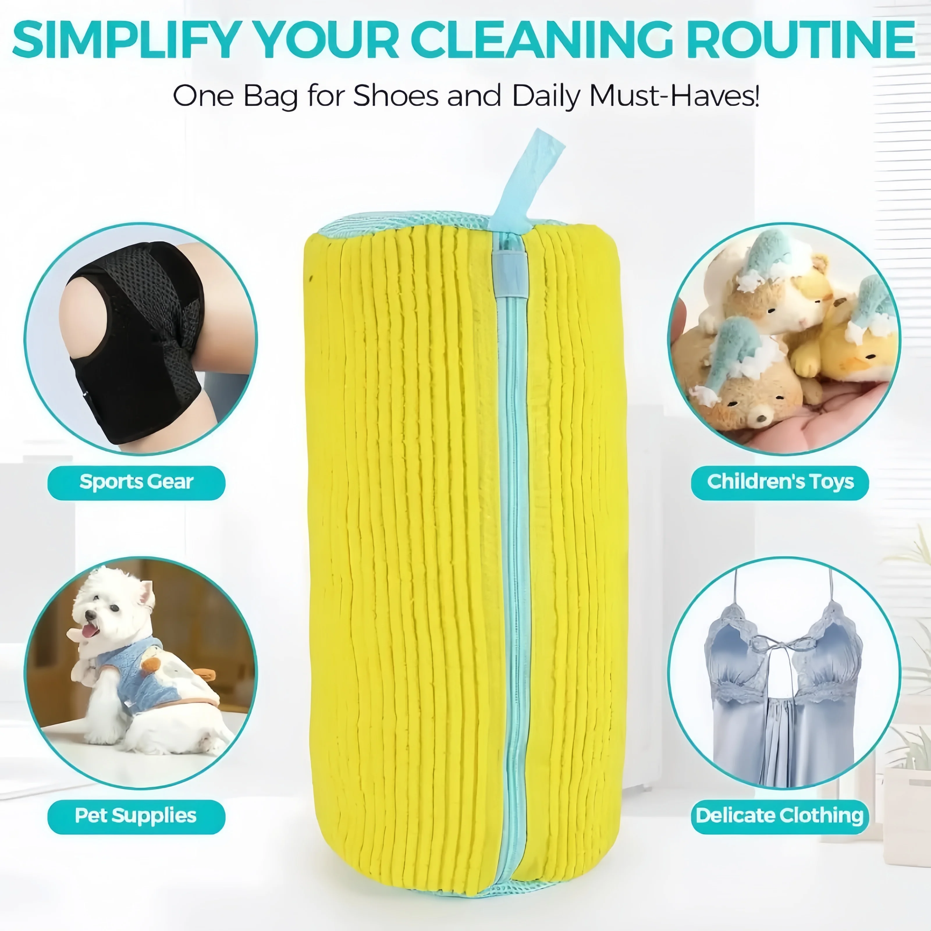 Laundry Shoe Washing Bag for Washing Machine - Protect Your Footwear during the Wash Accessories shoe washing,Mesh Accessory mesh laundry Grey