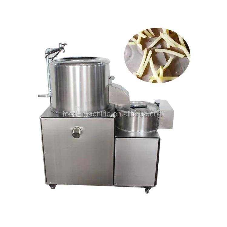 التلقائي الفولاذ المقاوم للصدأ البطاطس الحلوة البطاطس المقلية رقائق أجاد غسل تقشير آلة قطع #2