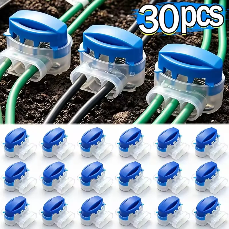 Image of 100 Stück wasserdichte Kabelklemmen, 3-polige elektrische 314-Kabelverbinder für Garten, Auto, Rasenmäher, Roboter-Rasenmäher-Verbinder