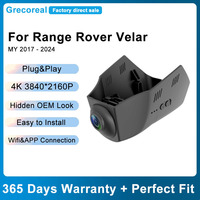 Grecoreal Car Dash Cam Front and Rear Plug Play App Control Auto Car Recorder 4K Wifi Dashcam Compatible for Range Rover Velar