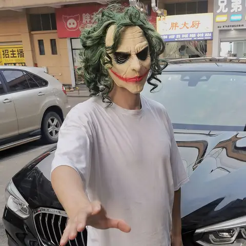Maschera cosplay The Dark Knight Joker - Copricapo unisex in lattice per adulti, perfetto per spettacoli di feste di Halloween e oggetti di scena