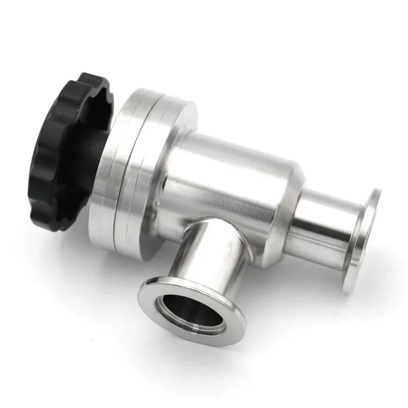 Stainless Steel L-type Manual High Vacuum Baffle Angle Valve Vacuum Flapper Valve Gas Safety Valve KF16 KF25 KF40 KF50