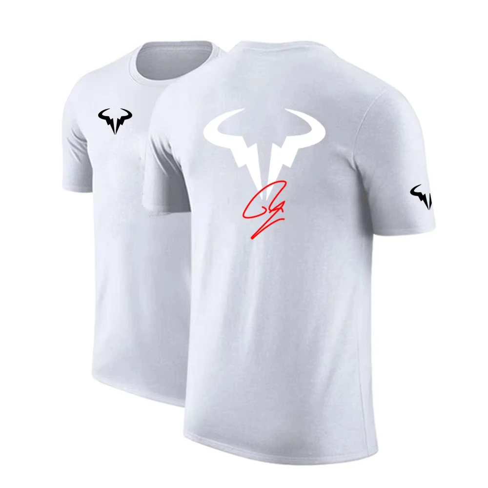Men's brand pure cotton high-quality printed ordinary short-sleeved T-shirt plain-colored casual top