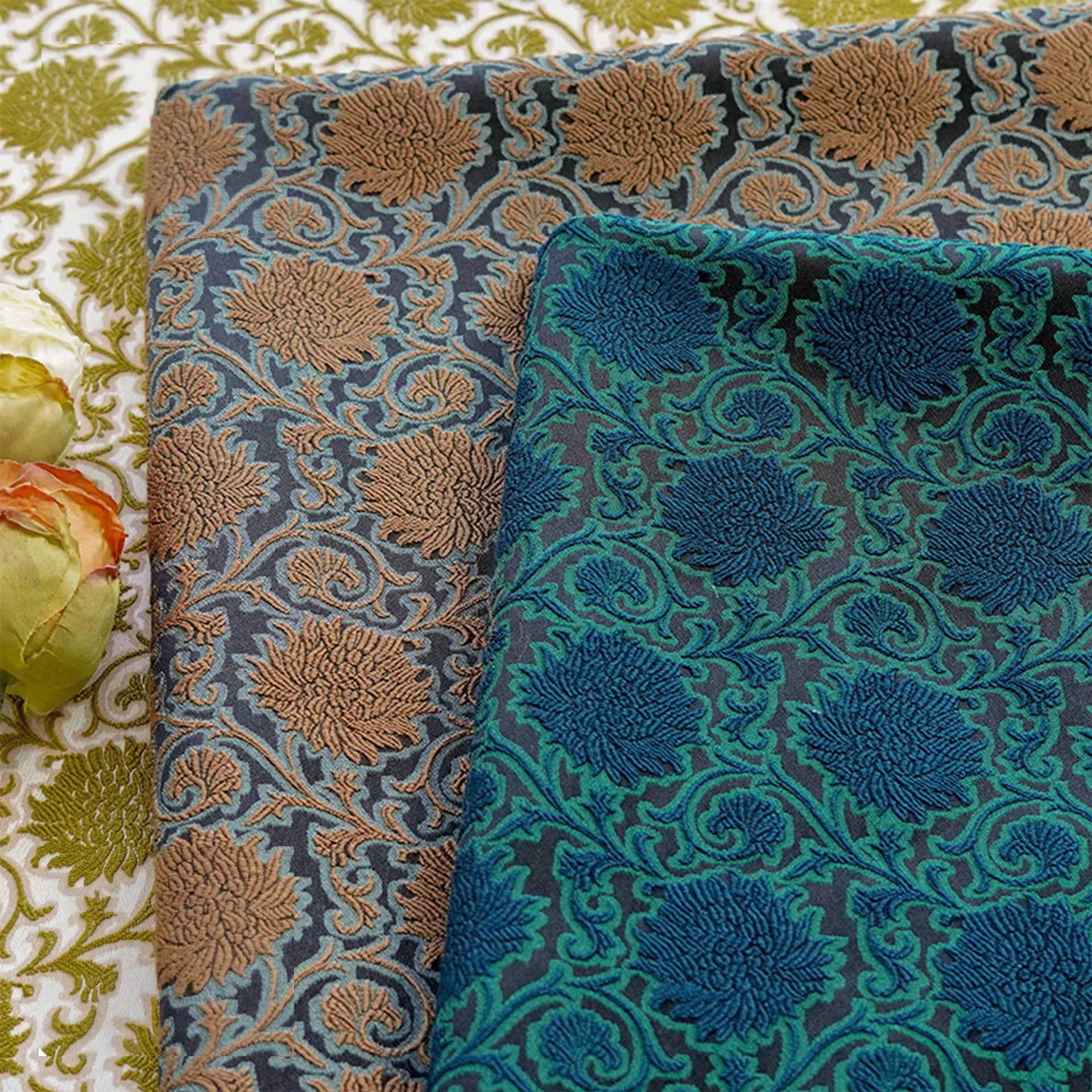 

1 ярд рельефная трава с большим цветком, тканая жаккардовая ткань, пальто «сделай сам», верхняя одежда, костюм, сумка, дизайнерские ткани для пэчворка