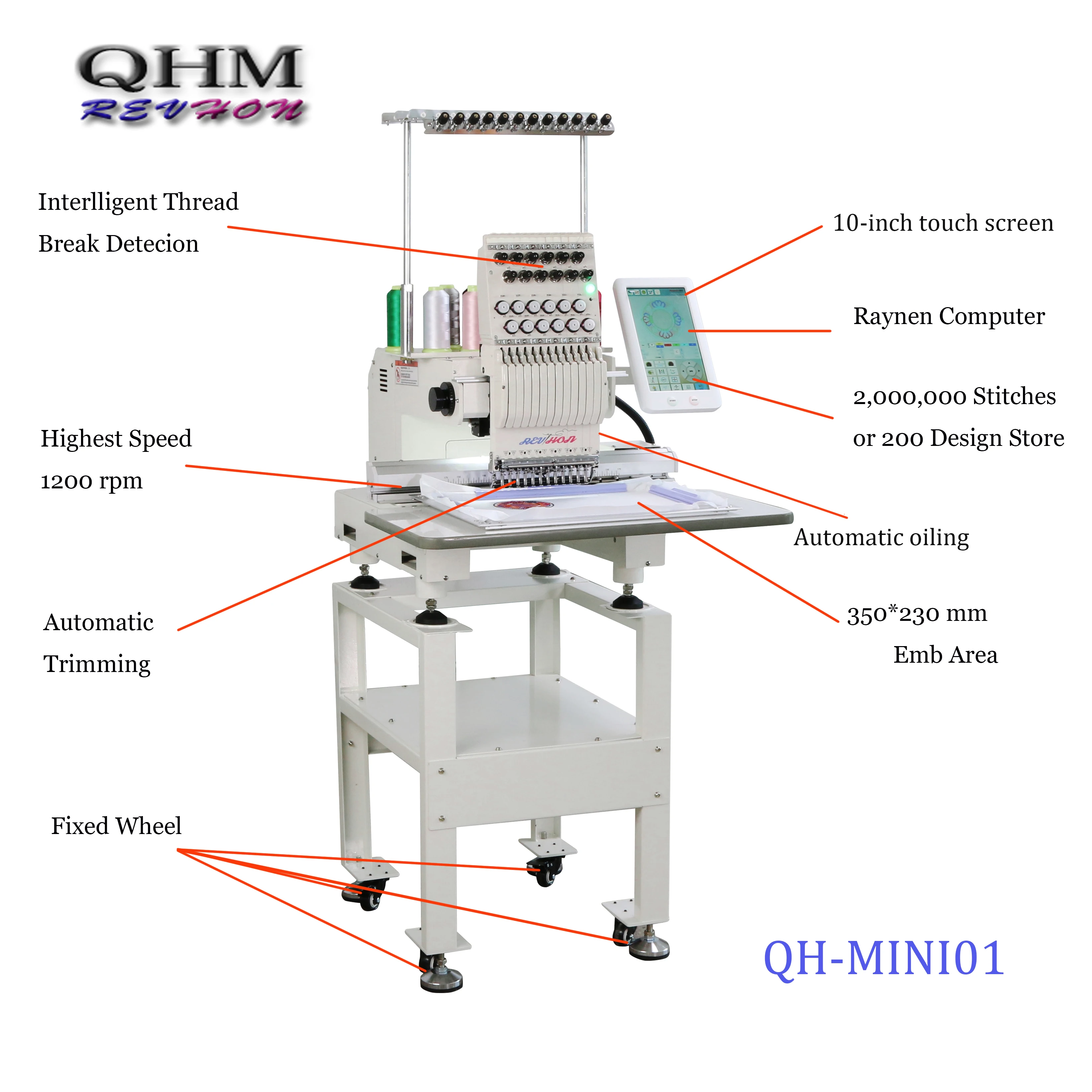 High quality single head 9/12 s small computer embroidery machines prices for home use sale