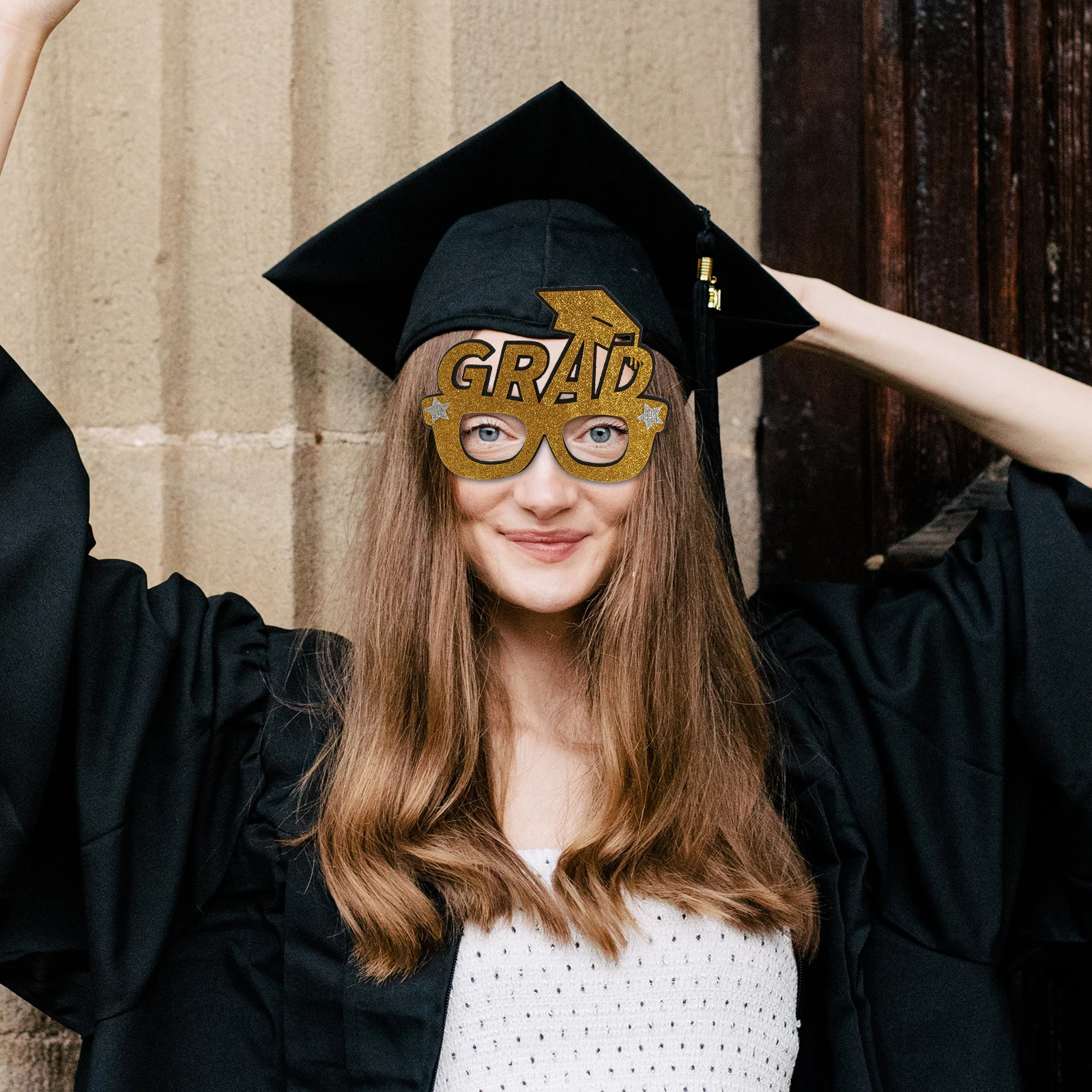 

6pcs Photo Props Graduation Glasses Frame Decor Plastic Taking Supplies Fun Party Accessories Delicate Funny Design