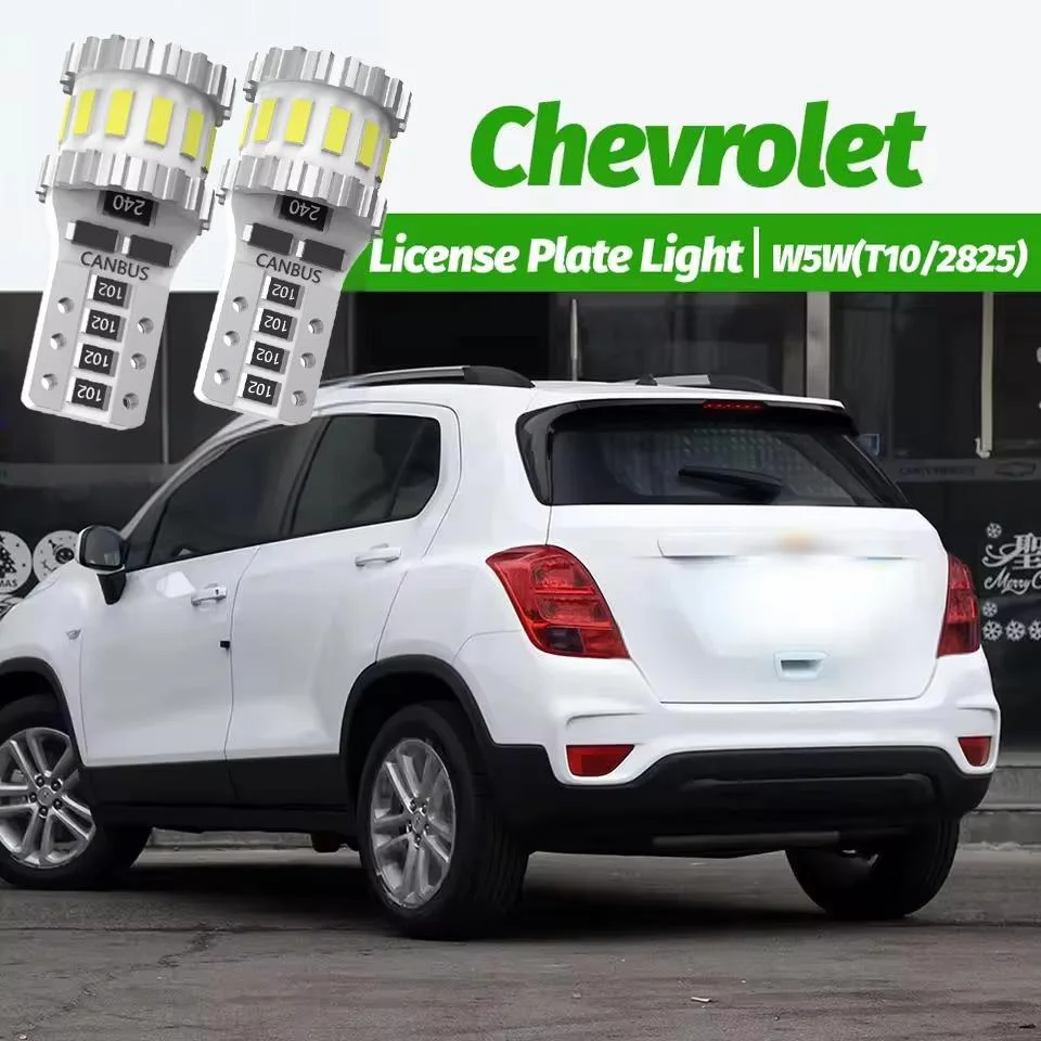 2pcs LED License Plate Light Bulb W5W T10 Canbus For Chevrolet Aveo Captiva Corvette Cruze Lacetti Malibu Orlando Trax Volt Bolt