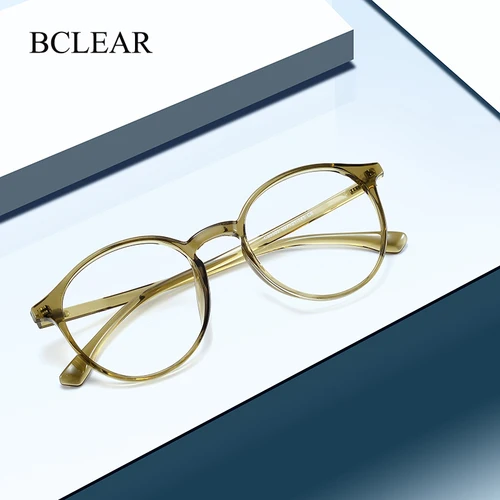 BCLEAR gafas ultraligeras TR90 para miopía, gafas graduadas ópticas redondas Retro, montura para hombres y mujeres, gafas cómodas a la moda