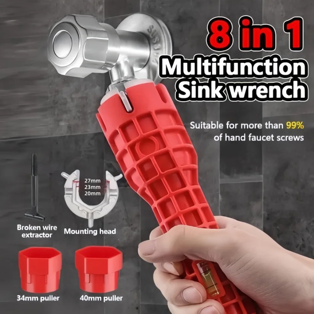 Multi-Functional Bathroom Wrench Plastic Pelvic Floor Leading Sleeve Disassembly Faucet Pipe Sink Dedicated Installation Tool