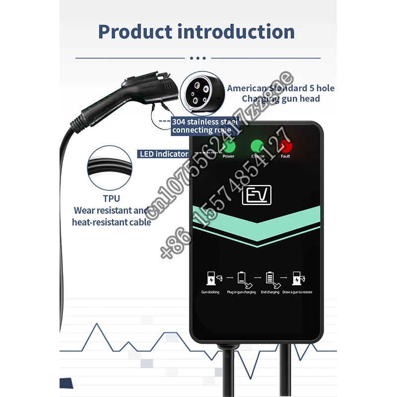 Pilha de carregamento do veículo com luz indicadora, AV personalizado tipo 1, energia nova