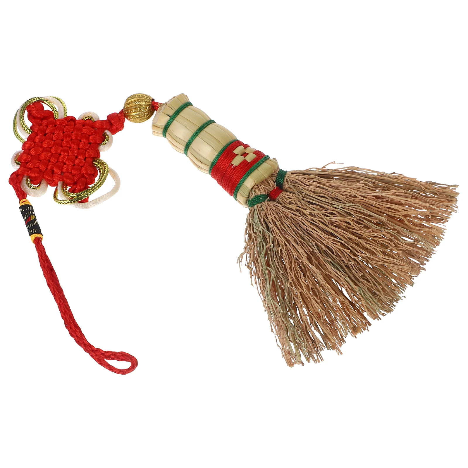 

1Pc Small Broom Accessories 11cm Chinese Knot Party Decorations Festival Broom Adornment Lovely Broom Ornament