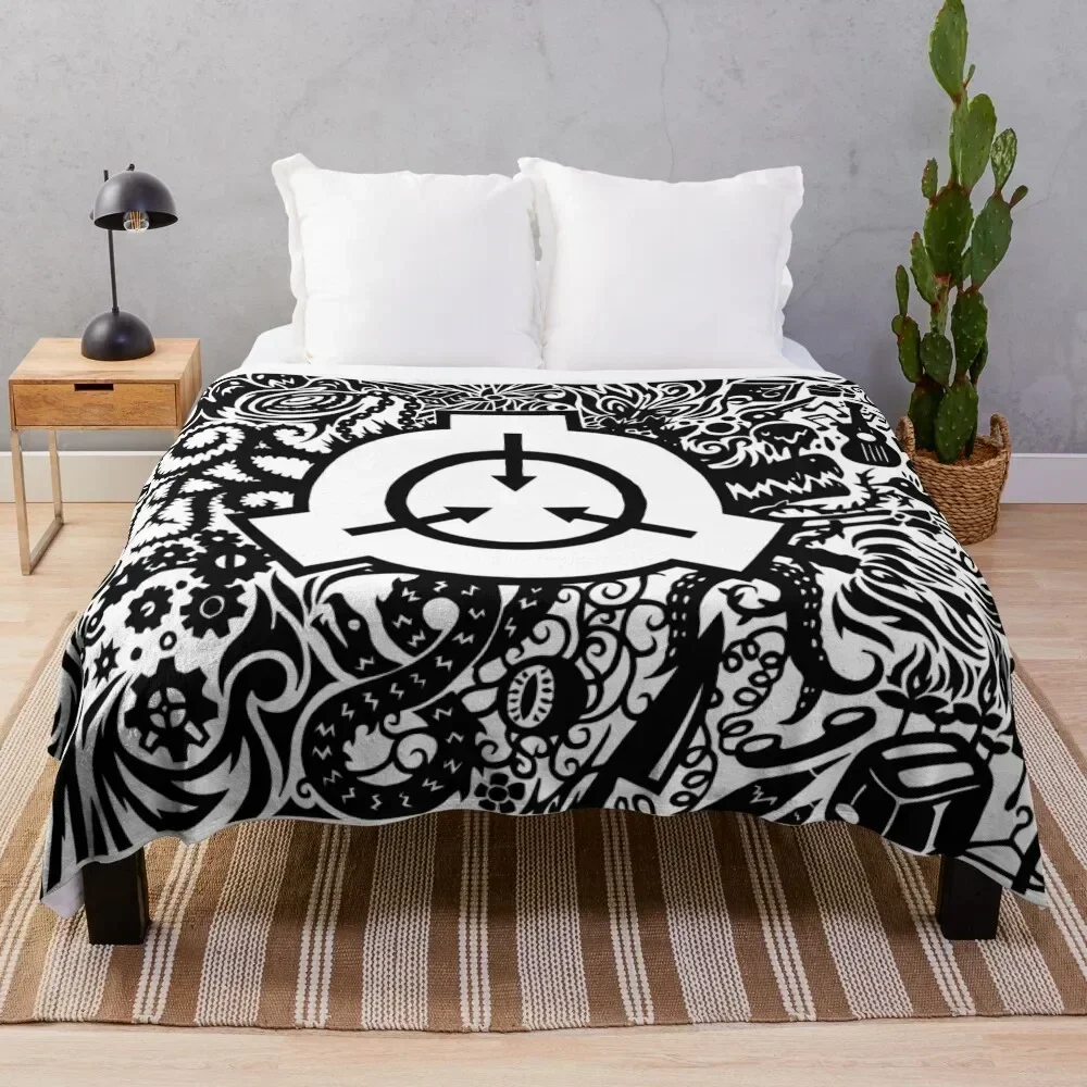 

SCP - Foundation Logo Throw Blanket Durable Warm Blanket for Daily Home Use