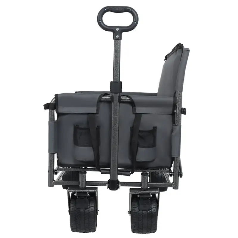 Carro multiuso pieghevole 3 in 1 con panca e contenitore - Ruote fuoristrada per carichi pesanti con capacità di 500 libbre per campeggio, spiaggia,