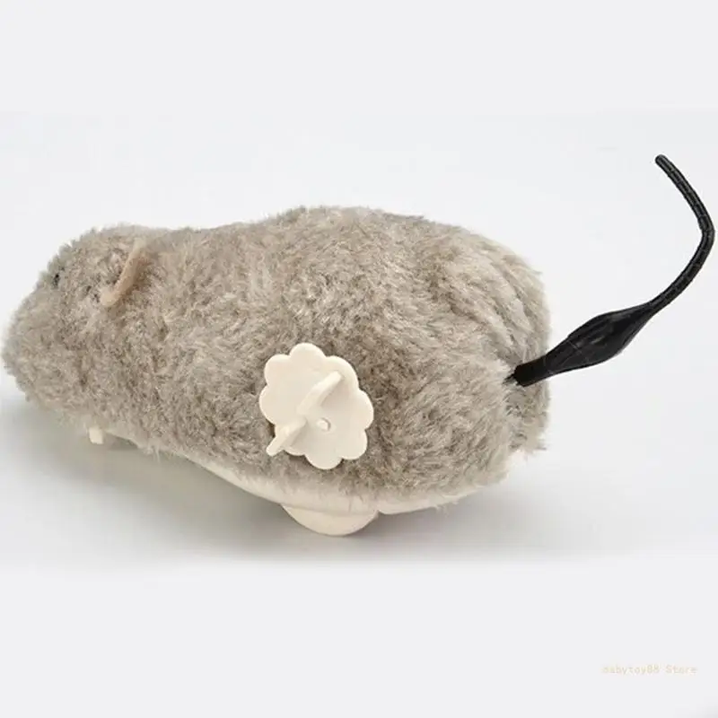 Y4UD Wind Up Mouse Prank for Kids Animal Party for Children Wind Up Plush Mouse for Cat