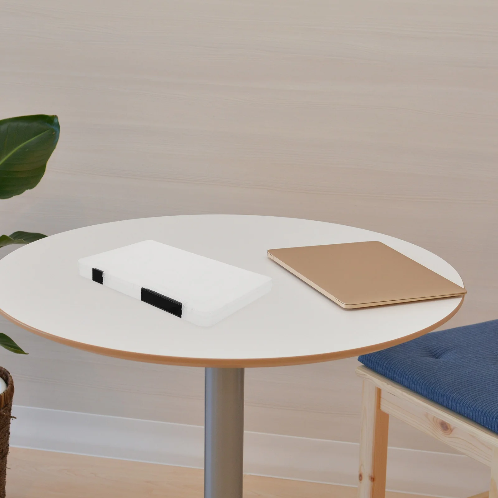 Caja organizadora de documentos A5, contenedor de almacenamiento de plástico transparente para suministros escolares de oficina, archivador apilable transparente