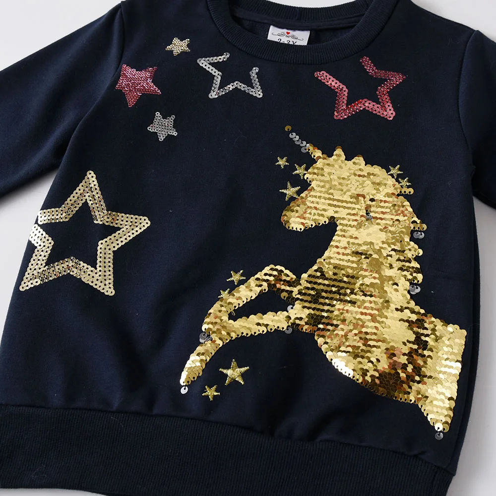 DXTON بلوزات الأطفال المطرزة البلوز طفل الفتيات بلايز وتتسابق يونيكورن ملابس خارجية يومية الاطفال ملابس رياضية شتوية تي شيرت