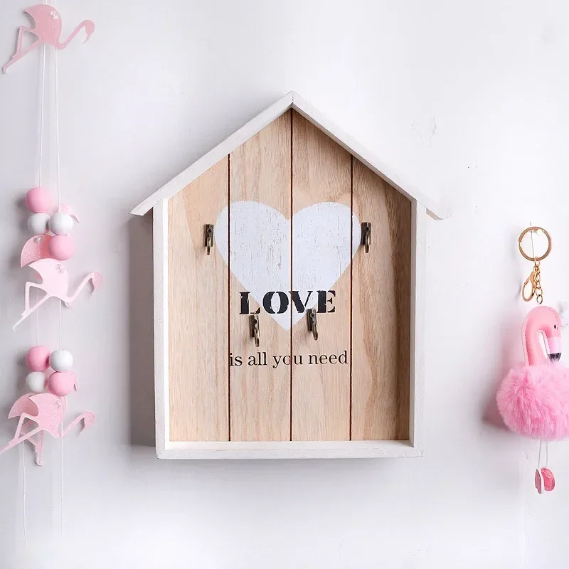 Multi-purpose Wall Coat Keys Bags Clothes Hanging Hook Home Wall Decor Handmade Wooden key Hook Cargo Storage Box Storage