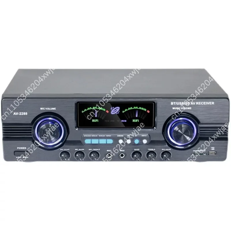Home Bluetooth 5.0 Power Amplifier Heavy Bass HiFi Stereo Amp Support KTV Home Theater Sound Speaker Amplifier