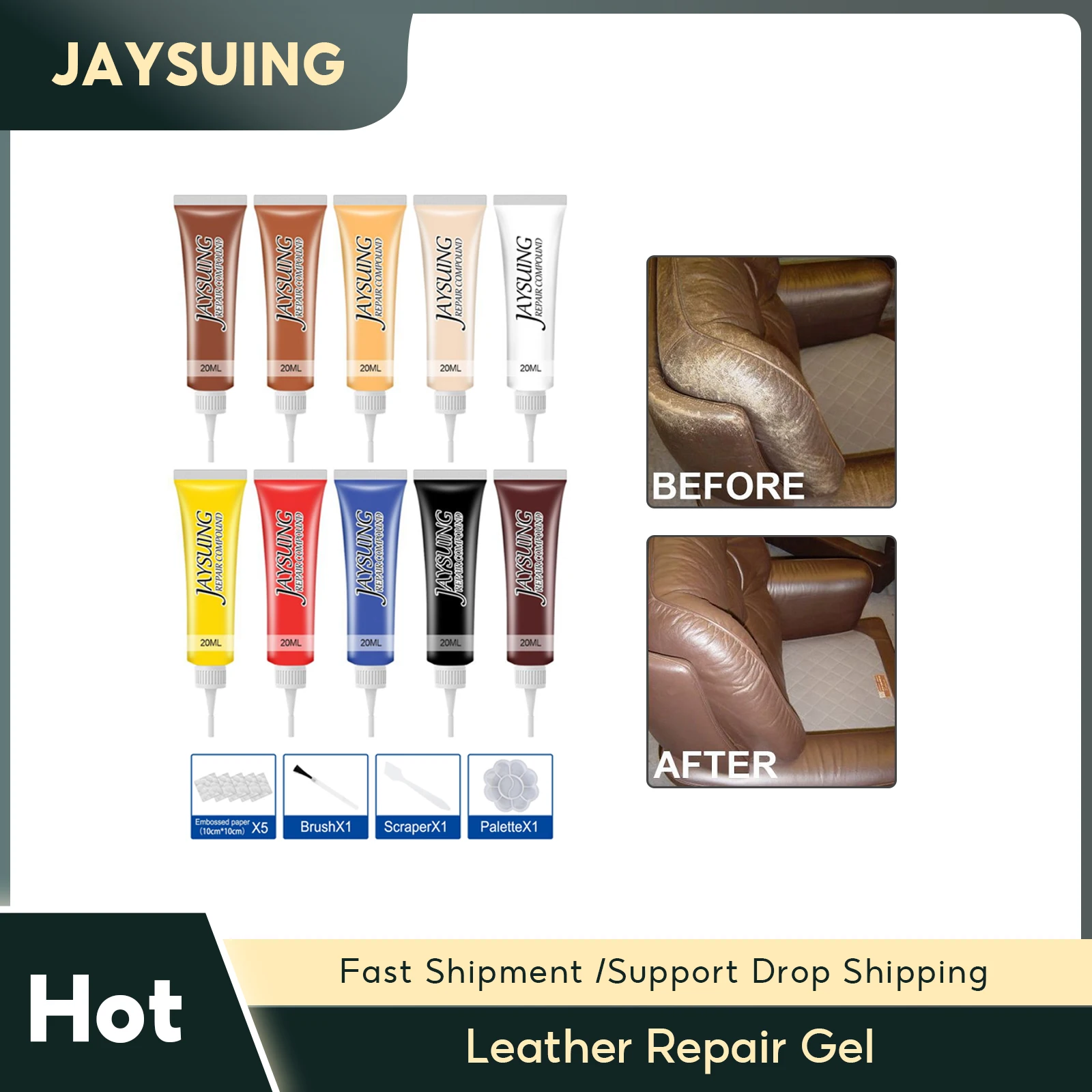 Leather Repair Paste Car Seat Scratch Removal Leather Crack Restoration Repair Sofa Filler Leather Complementary Refurbish Cream