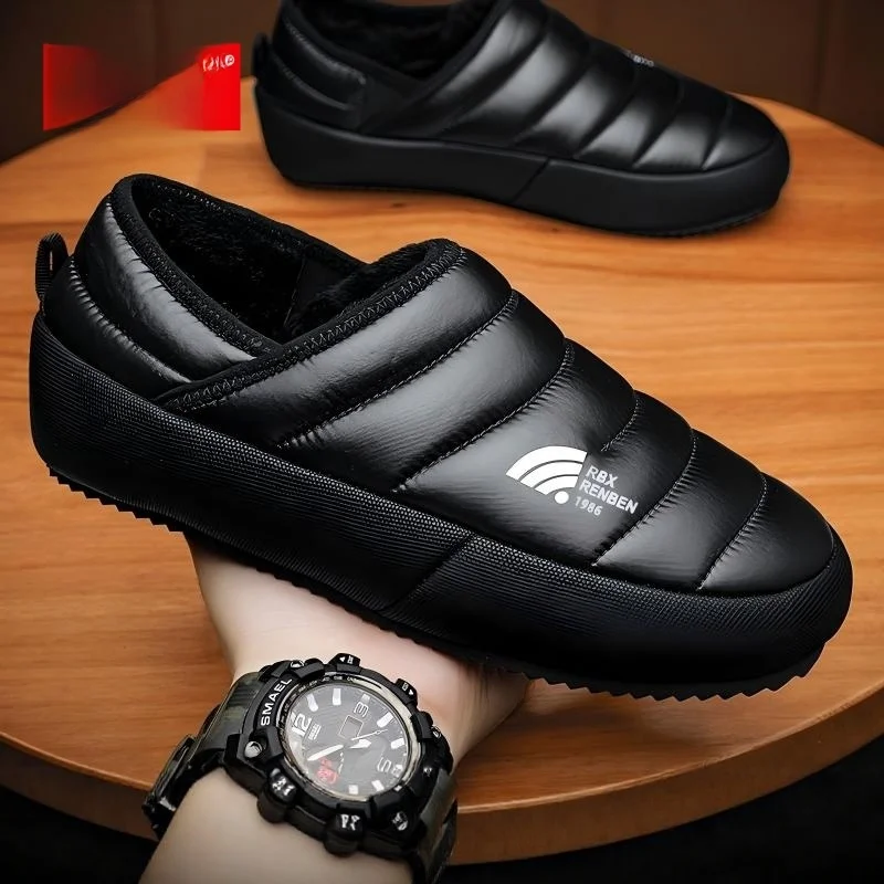 

Утепленные зимние ботинки на флисовой подкладке, мягкие, водонепроницаемые, нескользящие, повседневные, для мужчин и молодежи, с круглым носком