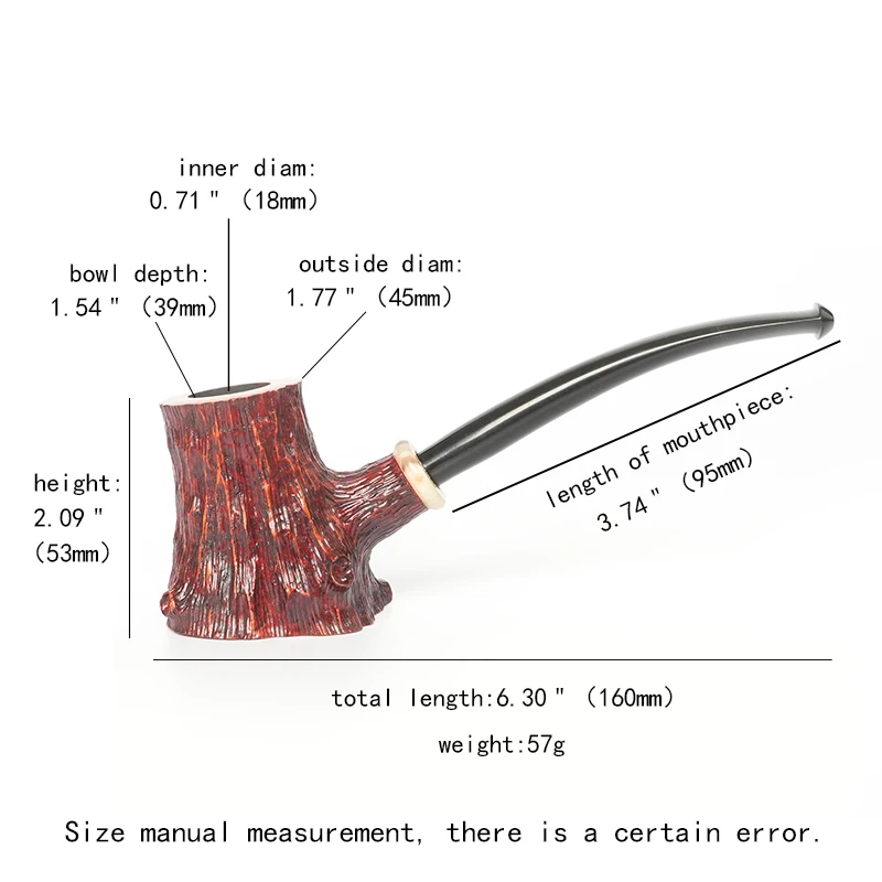 JIBILL hand-carved tobacco pipe briar wood pipe vulcanized rubber pipe mouth can be customized father's day gift