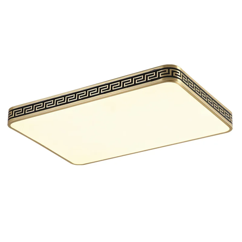 

New Chinese style, all copper, ceiling lamp, rectangle, living room, new Chinese style