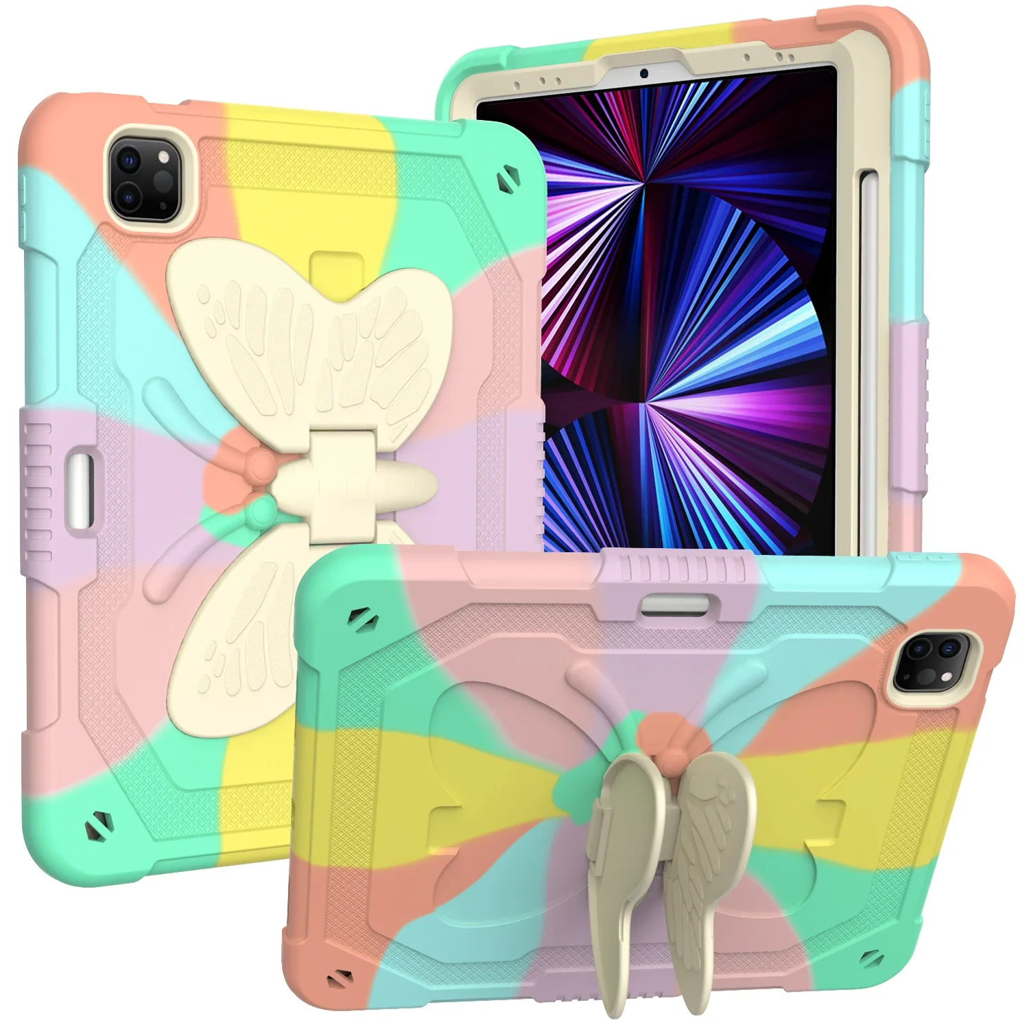 Butterfly Stand Case for iPad Air 2 3 4 5 Pro 2025 7th 8th 9th 10th 11th Generation 11 10.2 10.9 inch Mini 6 Tablet Case Cover