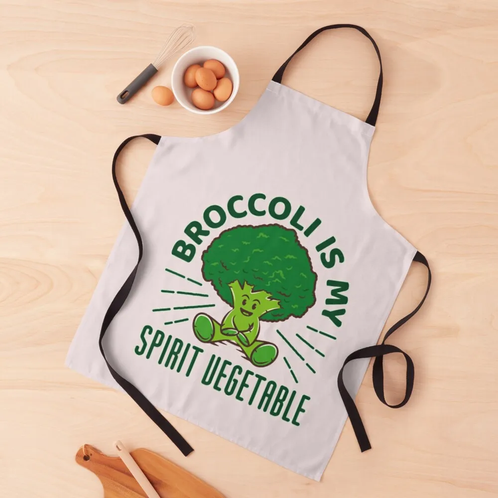 Funny Broccoli Lovers Broccoli Is My Spirit Animal Apron for women with pocket Sexy chef costume Apron