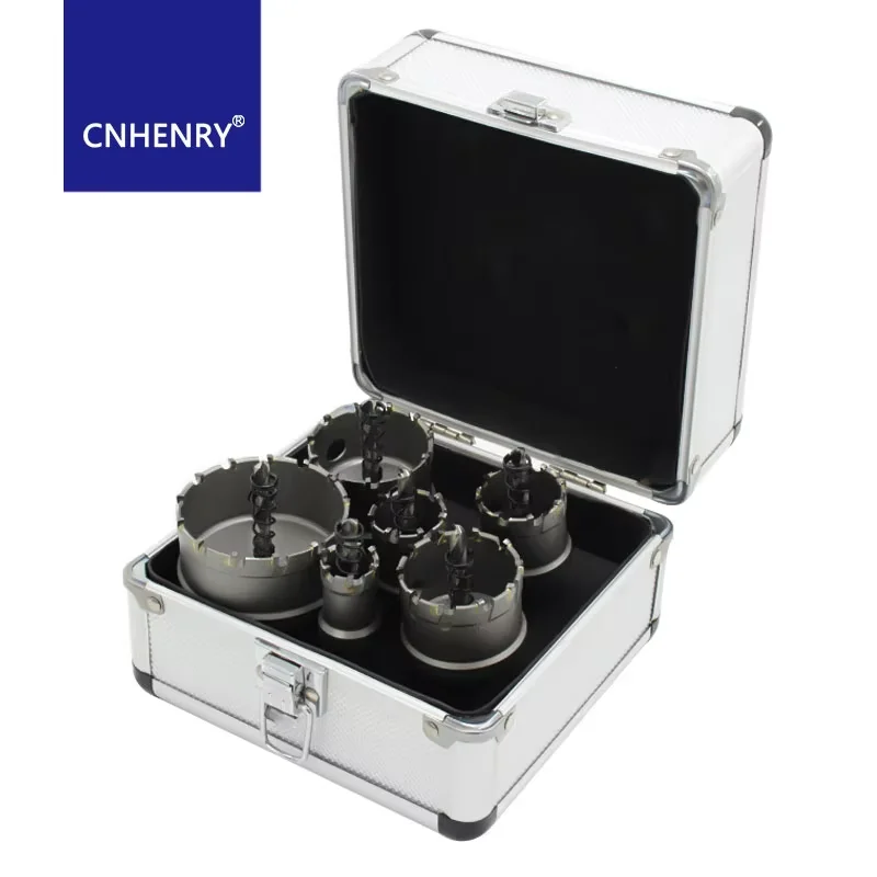 6pcs 22mm 50mm 65mm TCT Hole Saw Drill Bit Sets Alloy Carbide Steel Cutter Stainless Steel Plate Iron Metal Cutting Kit Drill